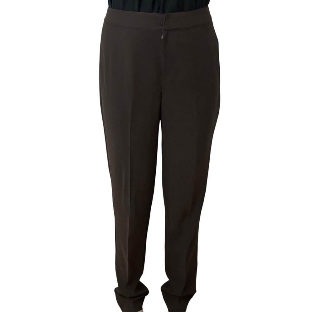 St. John Pants Trousers Dark Brown Long Tapered Straight Academia Size 8 Medium